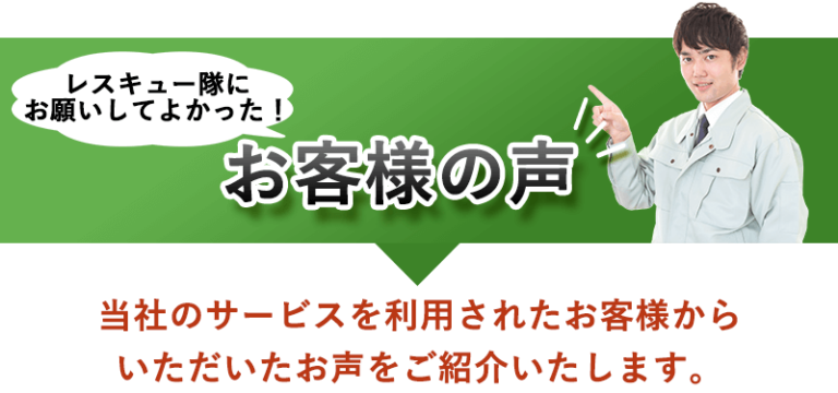 ハチの巣を駆除したお客さんの声